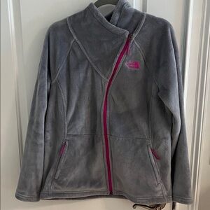 The North Face Fleece in Gray with Pink Accents